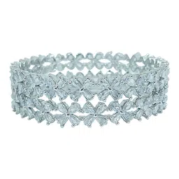 CHRISHAN Set Of 2 Silver-Plated Crystal Stone Studded Bangles-17