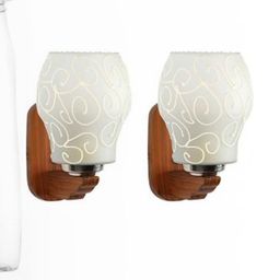 Somil Premium Designer Glass Wall / Night Lamp Elegant & Stylish Dcor Accent for Modern Interiors, color- White, Size:- 19 X 26.5 X 29 CM-image-96