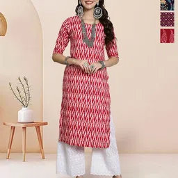7Threads Women Pack of 4 Ethnic Motifs Printed Sequinned Kurta-27