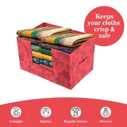 Aura Red & Blue Printed Drawer Cloth Organiser image 2