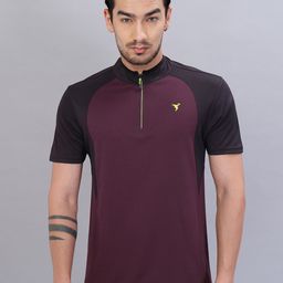 Technosport Colourblocked High Neck Antimicrobial T-shirt-image-51