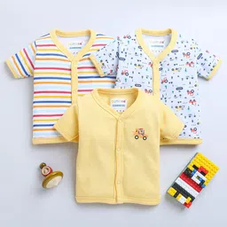 BUMZEE Infant Boys Pack Of 3 Pure Cotton Short Sleeves Innerwear Jablas Peb9012-41