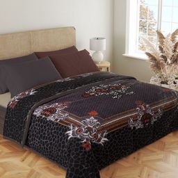 Nivasam Urbana Black & Grey Ethnic Motifs Mink Heavy Winter 500 GSM Double Bed Blanket-image-55