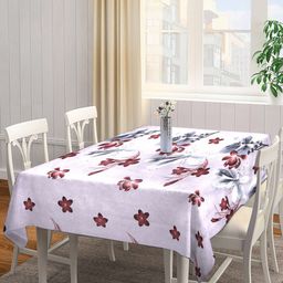 Arrabi Grey & Brown Floral Printed 6-Seater Table Cover-8