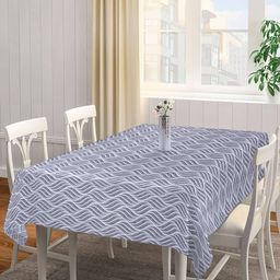 Arrabi Grey & Black Printed 6-Seater Table Cover-6