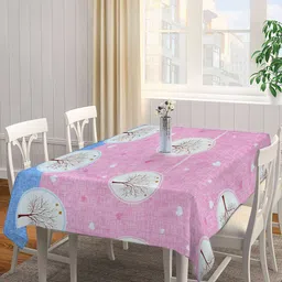 Arrabi Pink Printed 6-Seater Rectangle Table Cover-21
