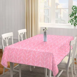 Arrabi Pink Printed 8-Seater Table Cover-image-59