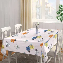 Arrabi Cream & Yellow Floral Printed 8-Seater Table Cover-15