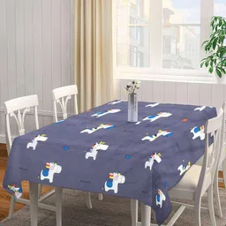Arrabi Grey & White Printed 8-Seater Table Cover-3