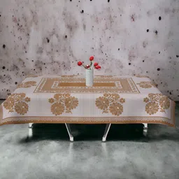 BIGGER FISH Gold-Toned Floral 2-Seater Table Cover-image-99