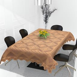 BIGGER FISH Gold-Toned Cotton 8-Seater Table Cover-29