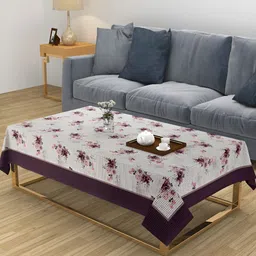 ZESTURE Purple Floral 6-Seater Table Cover-image-4