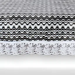 Stylista White & Black Waterproof Geometric Print Oval 2 Seater Table Cover-32