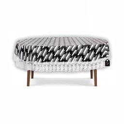 Stylista Black & White Waterproof Oval 2 Seater Table Cover-image-93