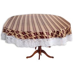 Stylista Beige Waterproof Plastic Oval 4-Seater Table Cover-image-16