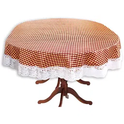 Stylista Brown 4 Pieces Self Design Waterproof Table Cover-image-31