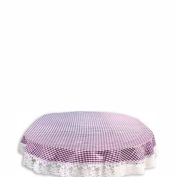 Stylista Purple & White Checkered Waterproof Oval 6-Seater Table Cover-picture-39
