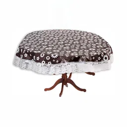 Stylista White & Black Waterproof Floral Print Oval 6 Seater Table Cover-image-85
