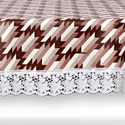 Stylista Brown Geometric Printed Waterproof  Oval 6-Seater Table Cover-26