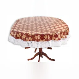 Stylista Brown & Beige Printed Waterproof  3.55 m x 1.52 m Oval Table Cover-picture-11