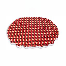 Stylista Maroon & Red Abstract Waterproof Oval 8-Seater Table Cover-2