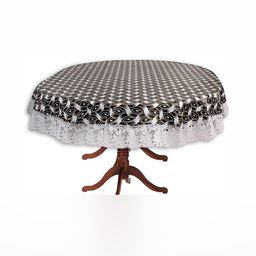 Stylista Brown & White Waterproof Oval 12 Seater Table Cover-picture-6