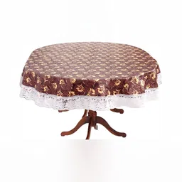 Stylista Brown Waterproof Floral Print Oval 8 Seater Table Cover-picture-46