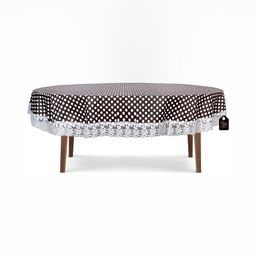 Stylista Black & White Geometric Waterproof Oval 12-Seater Table Cover-image-34
