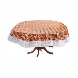 Stylista Brown & Yellow Waterproof Oval 10-Seater Table Cover-34