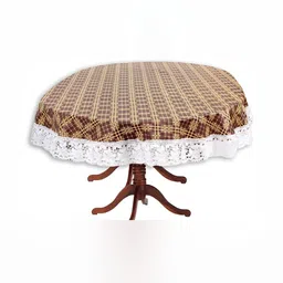 Stylista Brown & Beige Waterproof Oval 10 Seater Table Cover-30