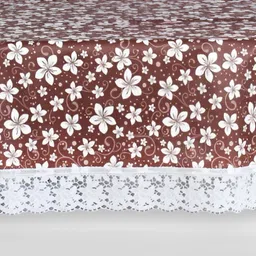 Stylista Brown Waterproof Floral Print Oval 8 Seater Table Cover-image-92