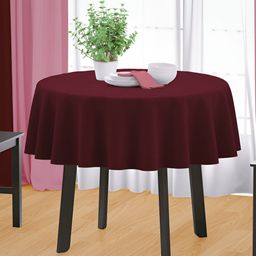 HOME COLORS.IN Maroon Cotton Round 2-Seater Table Cover-21