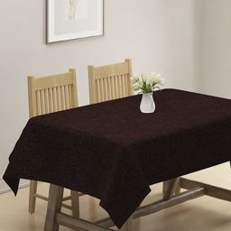 KLOTTHE Maroon Woven Design Cotton 6-Seater Rectangular Table Cover-9