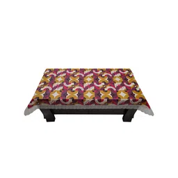 DREAM CARE Purple & Yellow Abstract Printed Waterproof Table Cover-2
