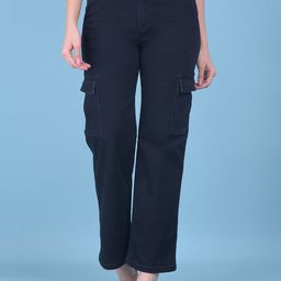 Crimsoune Club Women Wide Leg Stretchable Cargo Jeans-image-64