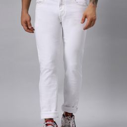RJ Denim Men Solid Mid-Rise Slim Fit Low Distress Stretchable Jeans-image-52