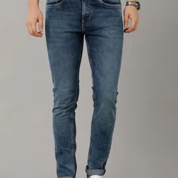 Double Two Men Clean Look Lean Mid-Rise Slim Fit Heavy Fade Stretchable Jeans-image-30