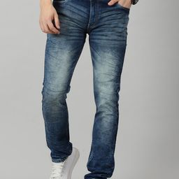 VUDU Men Narrow Slim Fit Heavy Fade Clean Look Cotton  Jeans-image-98