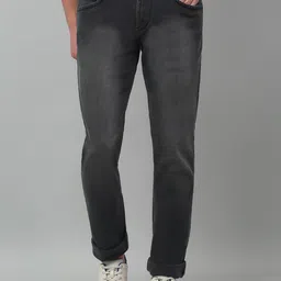 Cantabil Men Clean Look Heavy Fade Mid-Rise Cotton Stretchable Jeans-image-52