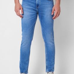 SPYKAR Men Tapered Fit Heavy Fade Clean Look Whiskers Cotton Jeans-image-77