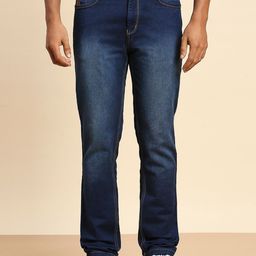 HJ HASASI Men Dark Shade Relaxed Fit High-Rise Heavy Fade Stretchable Cotton Jeans-image-21