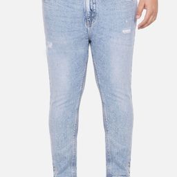 John Pride Plus Size Men Low Distress Heavy Fade Stretchable Jeans-66