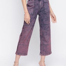 TALES & STORIES Women Wide Leg Clean Look Heavy Fade Stretchable Denim Jeans-image-56