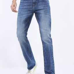 HIGHLANDER Men Blue Heavy Fade Stretchable Bootcut Jeans-image-68
