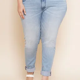 Kiaahvi by JOHN PRIDE Women Plus Size Mid-Rise Heavy Fade Stretchable Jeans-picture-39