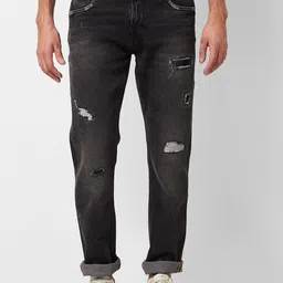 SPYKAR Men Relaxed Fit Mildly Distressed Heavy Fade Cotton Jeans-image-8