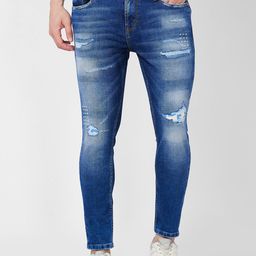 SPYKAR Men Tapered Fit Mildly Distressed Heavy Fade Cotton Jeans-image-93