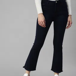 SHOWOFF Women Navy Blue Bootcut High-Rise Stretchable Jeans-image-79