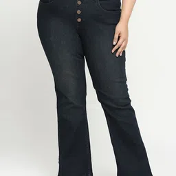 Turning Blue Women Plus Size Boot Cut ButtonFly Jeans-picture-42