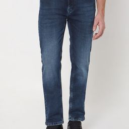 Mufti Men Slim Fit Light Fade Clean Look Whiskers & Chevrons Stretchable Jeans-image-55